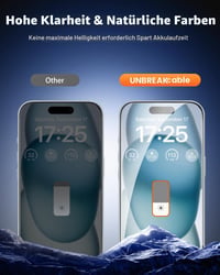 Folie de protecție din sticlă securizată UNBREAKcable cu filtru de confidențialitate pentru iPhone 15 (6,1 inchi) - Anti-Spy, rezistentă la zgârieturi, anti-amprentă, fără bule - 2 bucăți 8