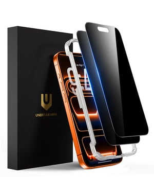 UNBREAKcable zaštitno staklo za privatnost za iPhone 17 Pro Max (6,9 inča), Anti-Spy, otporno na ogrebotine, otporno na otiske prstiju, bez mjehurića