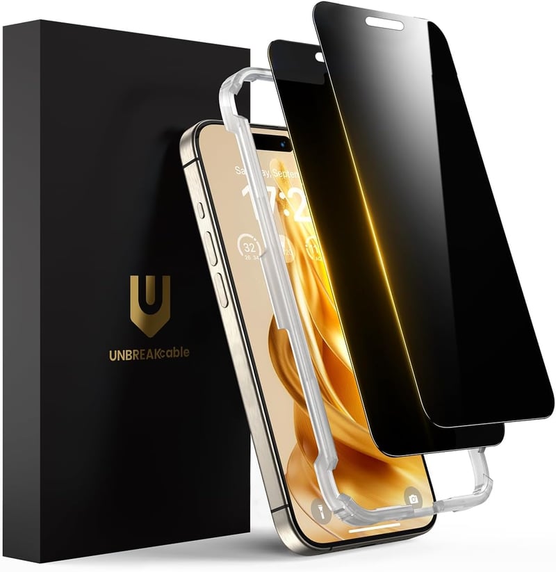 UNBREAKcable iPhone 16 Pro Max adatvédő edzett üveg fólia beépítő kerettel - 2 db
