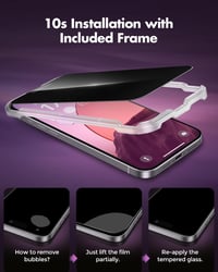 UNBREAKcable iPhone 16 15 adatvédelmi 28 fokos privacy edzett üveg kijelzővédő fólia teljes lefedéssel 2 db 4