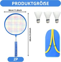 Uncle Yang gyermek tollaslabda szett 2 ütővel és 3 tollassal 43cm 2