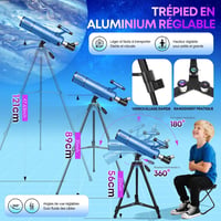 UncleHu Csillagászati távcső kezdőknek gyerekeknek felnőtteknek 22x-165x 90 mm 550 mm refraktor állvánnyal székkel mobiltelefon tartóval hor 5