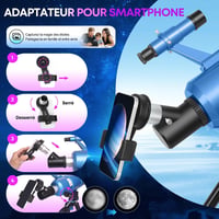 UncleHu Csillagászati távcső kezdőknek gyerekeknek felnőtteknek 22x-165x 90 mm 550 mm refraktor állvánnyal székkel mobiltelefon tartóval hor 7