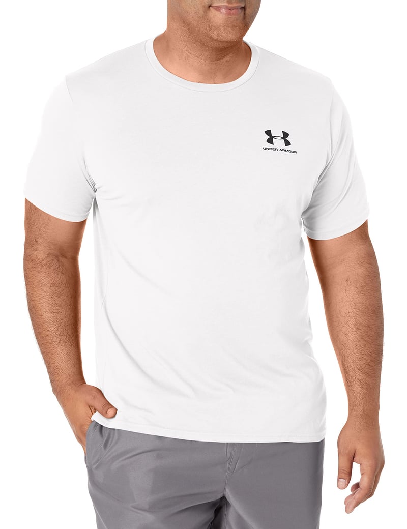 Pánske tričko Under Armour Sportstyle s logom na ľavej strane hrudi, bavlnené športové tričko voľného strihu, biele