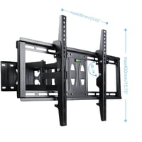 Unho Rohový nástenný držiak na TV pre 32-65 palcové LED LCD plazmové televízory, výklopné a otočné dvojité rameno, max. 35 kg, VESA 600x400 mm 3