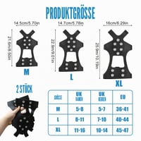 Colțari Unicavu mărimea XL, dispozitiv antiderapant cu crampoane pentru încălțăminte, pentru bocanci de drumeție, iarnă, zăpadă, gheață, alpinism, pescuit, cu țepi din oțel inoxidabil 2