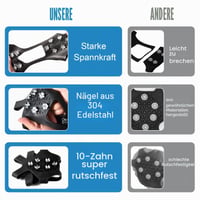 Colțari Unicavu mărimea XL, dispozitiv antiderapant cu crampoane pentru încălțăminte, pentru bocanci de drumeție, iarnă, zăpadă, gheață, alpinism, pescuit, cu țepi din oțel inoxidabil 3