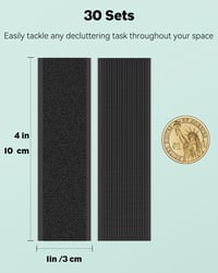 Uniclife 30 db Tépőzár Szalag 3x10 cm Öntapadós Ragasztós Fali Rögzítés 3