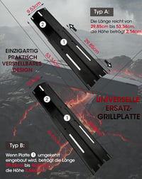 Unicook 30-53 cm-es állítható gázgrill égőfedél 3 db Weber Spirit kompatibilis 2