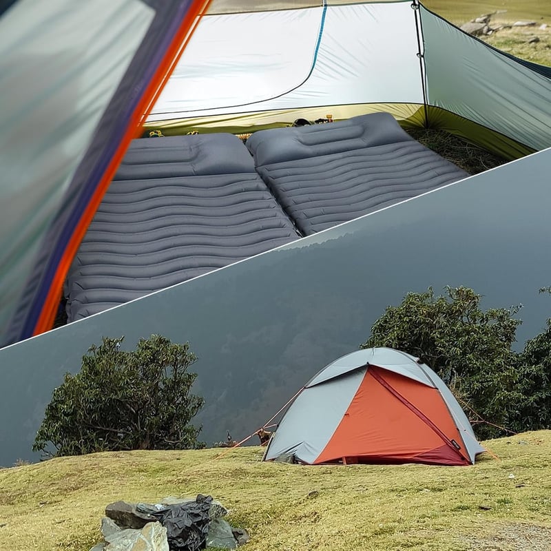 Unigear 500 g Ultralight felfújható levegős kemping matrac szürke, kis csomagméretű, vízálló csúszásgátló túrázáshoz