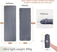 Unigear 500 g Ultralight felfújható levegős kemping matrac szürke, kis csomagméretű, vízálló csúszásgátló túrázáshoz 2