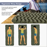 Unigear Sac de dormit de camping, saltea gonflabilă, impermeabil, ușor, verde, pentru exterior. 3
