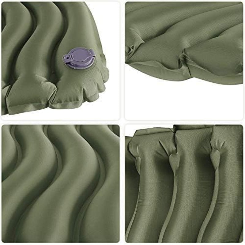 Unigear Sac de dormit de camping, saltea gonflabilă, impermeabil, ușor, verde, pentru exterior.
