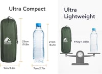 Unigear Sac de dormit de camping, saltea gonflabilă, impermeabil, ușor, verde, pentru exterior. 5