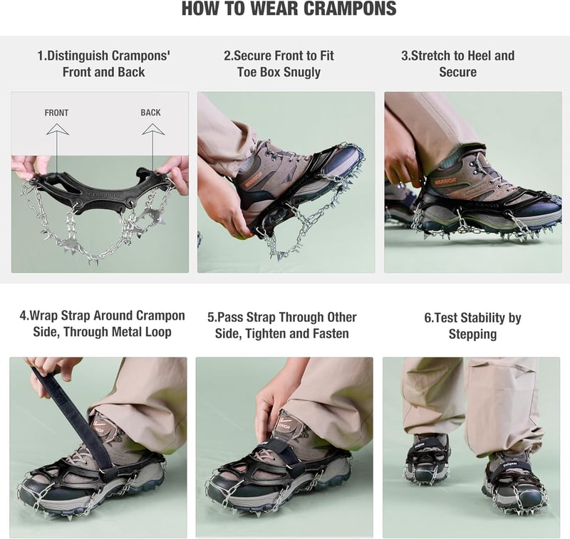 Unigear Crampons Cipőtüskék Jégre Hóra Túrázáshoz 24 Szöges Tapadó
