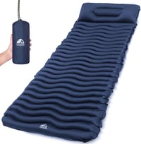 Unigear Felfújható Hálózsák Matrac Kék Beépített Párnával - Ultrakönnyű Vízálló Kemping Matrac 188x60cm 550g - Dark Blue With Cushion 1