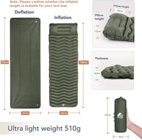 Unigear Felfújható Kempingmatrac Beépített Párnával - Ultrakönnyű Vízálló Túramatrac 200kg Teherbírással, Hullámszerkezetű Hálózsák Alátét K 2