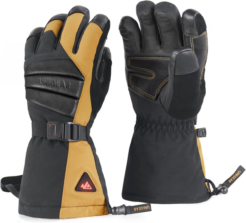 Unigear Fűthető Kesztyű Gyorstöltéssel - Vízálló, Érintőképernyős Téli Kesztyű 3 Hőfokozattal - Síeléshez, Kerékpározáshoz, Raynaud-Szindróm