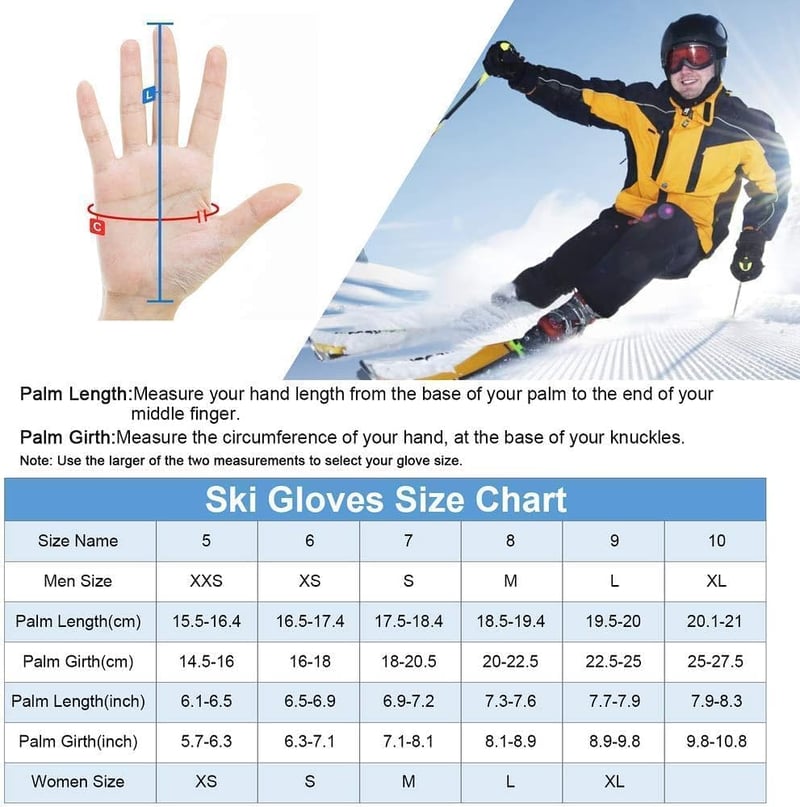 Unigear Vízálló Síkesztyű Felnőtteknek - Érintőképernyő-kompatibilis, Csúszásgátló, Hőszigetelt Kesztyű Sízéshez, Snowboardozáshoz, Korcsoly