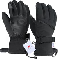 Unigear Vízálló Síkesztyű Felnőtteknek - Érintőképernyő-kompatibilis, Csúszásgátló, Hőszigetelt Kesztyű Sízéshez, Snowboardozáshoz, Korcsoly 1