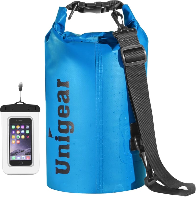 Unigear vízálló táska 2L-40L, hátizsák telefontartóval, kajak, horgászat, camping