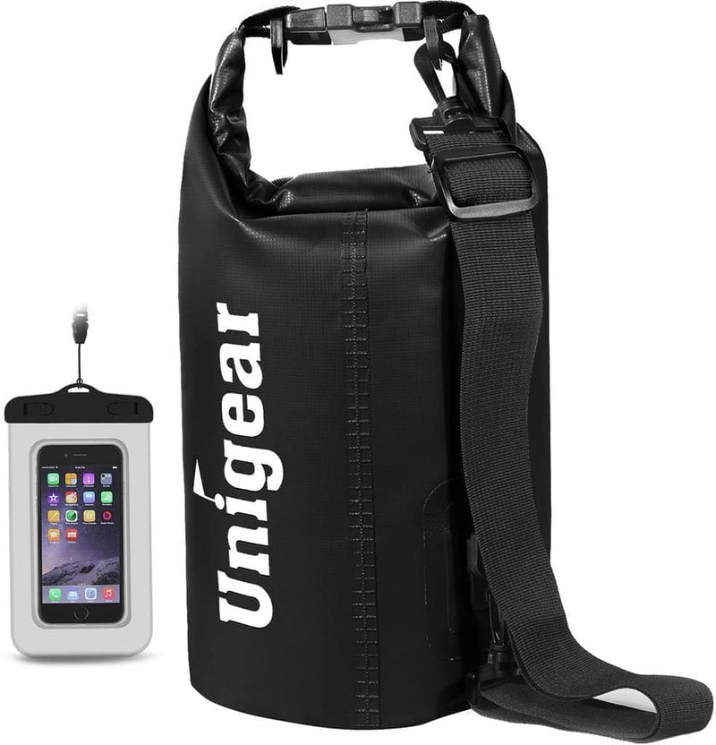 Unigear Vízhatlan szárazzsák hátizsák mobiltokkal, 2L 5L 10L 20L 30L 40L, hordszíjjal csónakhoz kajakhoz horgászathoz strandhoz campinghez