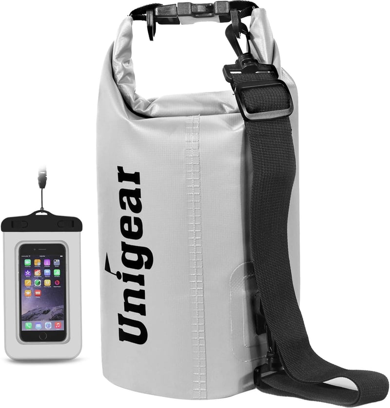 Unigear vízhatlan táska telefontartóval és hosszú vállpánttal fehér