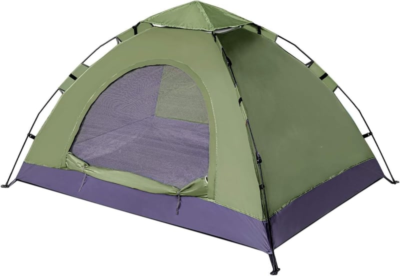 Cort ultralight tip dom pentru 2 persoane Uniguardian - impermeabil, dimensiune redusă la împachetare - maro
