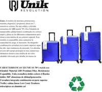 Unik Revolution Gaza Model Kabin Bőrönd Kék 20" Utazási Táska Kerekekkel 9