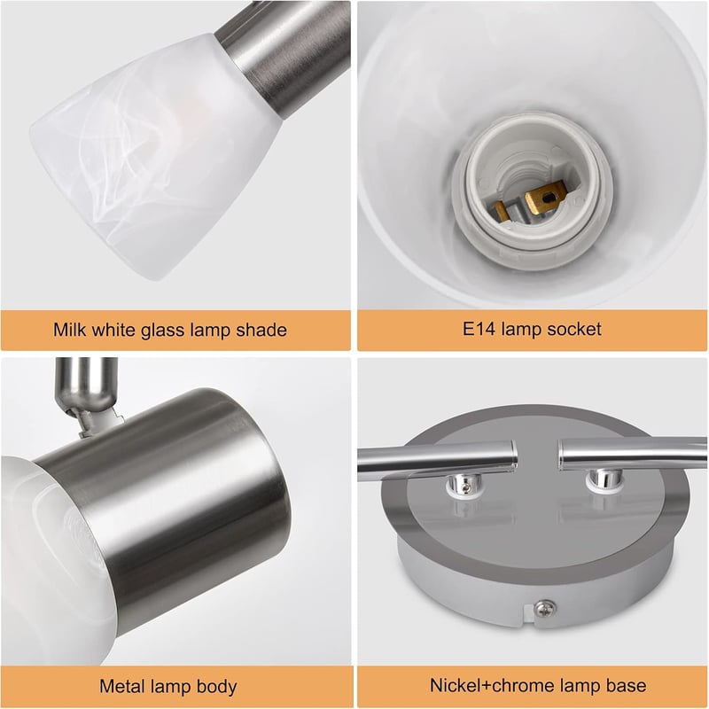 Unikcst 4 izzós LED mennyezeti spotlámpa E14 forgó modern lámpa nappalihoz 230V