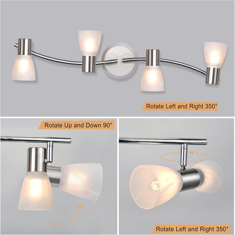 Unikcst 4 izzós LED mennyezeti spotlámpa E14 forgó modern lámpa nappalihoz 230V