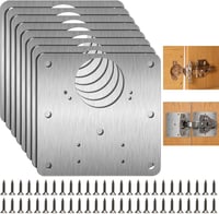 UNINGYI 8 db Rozsdamentes Ajtó Zsanér Javító Lemez 9x9 cm + 48 Csavar 1