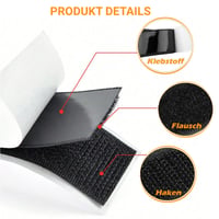 Bandă adezivă cu scai cu două fețe UNINGYI - negru - 2 cm x 10 m 3