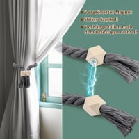 Magnetické držiaky na záclony UNINGYI, sivé – balenie 4 ks, dekoratívny doplnok na zopnutie závesov 3