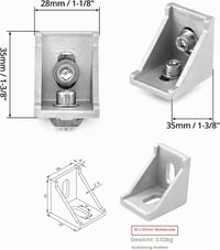 UNINGYI L-uholník 30x30 mm pre hliníkový profil, 90-stupňová rohová spojka, upevňovací materiál z nehrdzavejúcej ocele, stabilná rohová spojka pre 3D tlačiarne, 10 ks 7