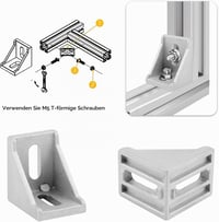 UNINGYI L-uholník 30x30 mm pre hliníkový profil, 90-stupňová rohová spojka, upevňovací materiál z nehrdzavejúcej ocele, stabilná rohová spojka pre 3D tlačiarne, 10 ks 4