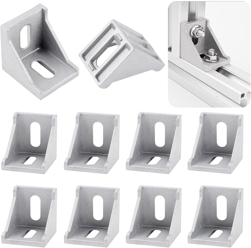 UNINGYI L-uholník 30x30 mm pre hliníkový profil, 90-stupňová rohová spojka, upevňovací materiál z nehrdzavejúcej ocele, stabilná rohová spojka pre 3D tlačiarne, 10 ks