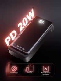 UNIQO Power LCD 20K Powerbank 20000mAh – PD 3.0 PPS 22,5W gyorstöltés, LCD kijelző, USB-C, USB-A, iPhone töltő, hordozható, fekete 2