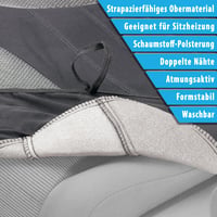 UniVexx Súprava autopoťahov 2 ks – Univerzálne na predné sedadlá s výrezom pre airbag – Sivý polyesterový materiál – Priedušné a ľahko čistiteľné 3