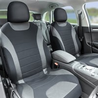UniVexx Súprava autopoťahov 2 ks – Univerzálne na predné sedadlá s výrezom pre airbag – Sivý polyesterový materiál – Priedušné a ľahko čistiteľné 5
