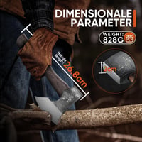 Univinlions 27 cm kézműves hasító fejsze 800g bushcraft camping baltával 3