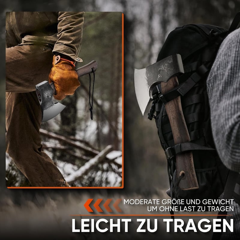 Univinlions 27 cm kézműves hasító fejsze 800g bushcraft camping baltával