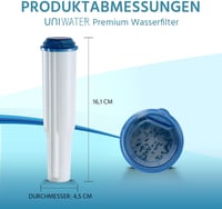 UNIWATER 4db Vízszűrő Patron Jura Kávéfőzőhöz 2009-ig Fehér Patron 5