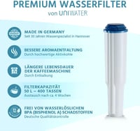 UNIWATER 4db Vízszűrő Patron Jura Kávéfőzőhöz 2009-ig Fehér Patron 3