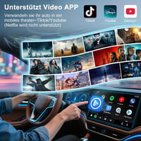 Adaptor wireless Android Auto Uniytriox pentru videoclipuri YouTube și TikTok, comutare rapidă, pentru telefoane cu Android 11 sau o versiune ulterioară 3