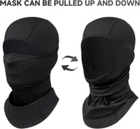 UNNESTAR 2 db Fekete Motoros Balaclava Arcmaszk - Teljes Arcvédelem Férfiaknak Nőknek Lélegző Szélálló Sísapka Kerékpározáshoz 3