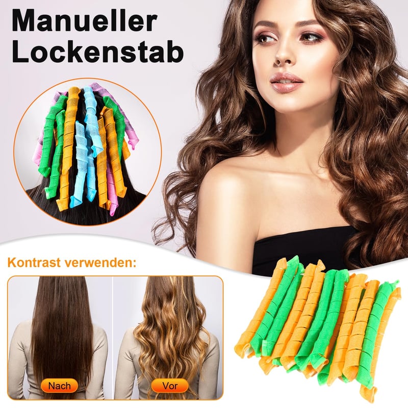 Unnosin 40 db spirál hajcsavaró szett 55 cm, hőmentes göndörítő, 2 db styler horoggal, 4 szín