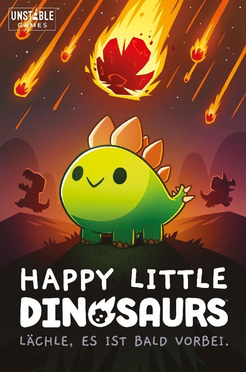 Unstable Games Happy Little Dinosaurs základná kartová hra pre 2–4 hráčov od 8 rokov, 30–60 minút, viacfarebná spoločenská hra