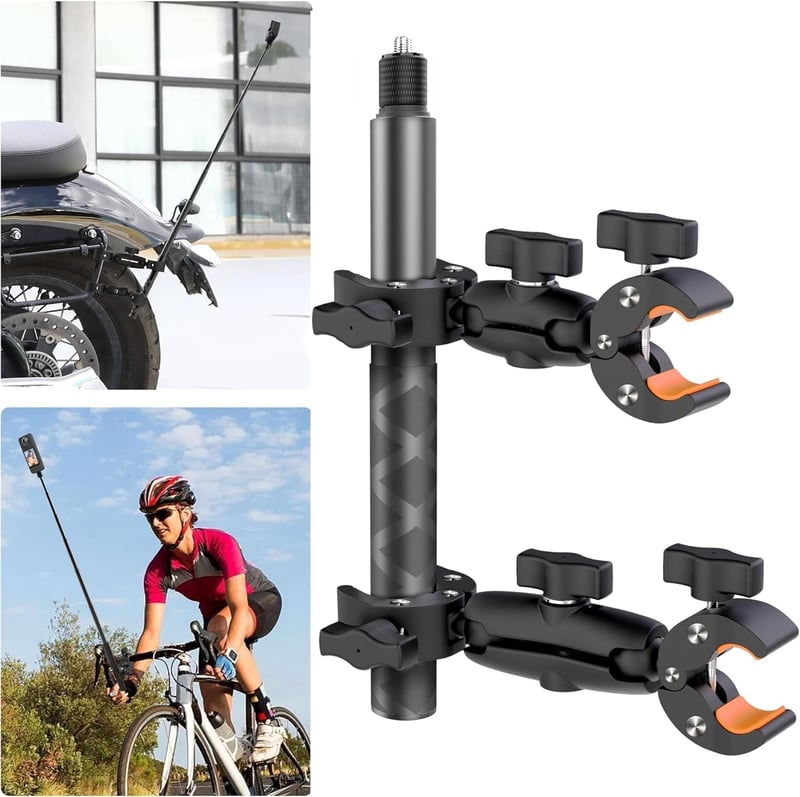UNSTINCER Motorkerékpár Bicikli ATV Kormány Akciókamera Tartó 118cm Selfie Bottal Insta360