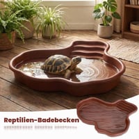 Castron pentru Țestoase Uoimky cu Rampă și Platformă de Plajă, Tăviță de Baie pentru Reptile, Vas pentru Hrană și Apă pentru Țestoase 2